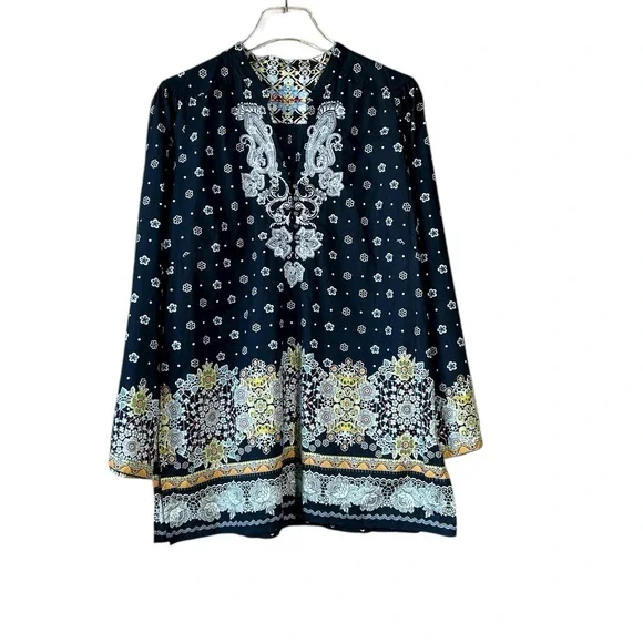 Robert Graham Carlisle Cotton Tunic Top Size Large - Picture 2 of 7